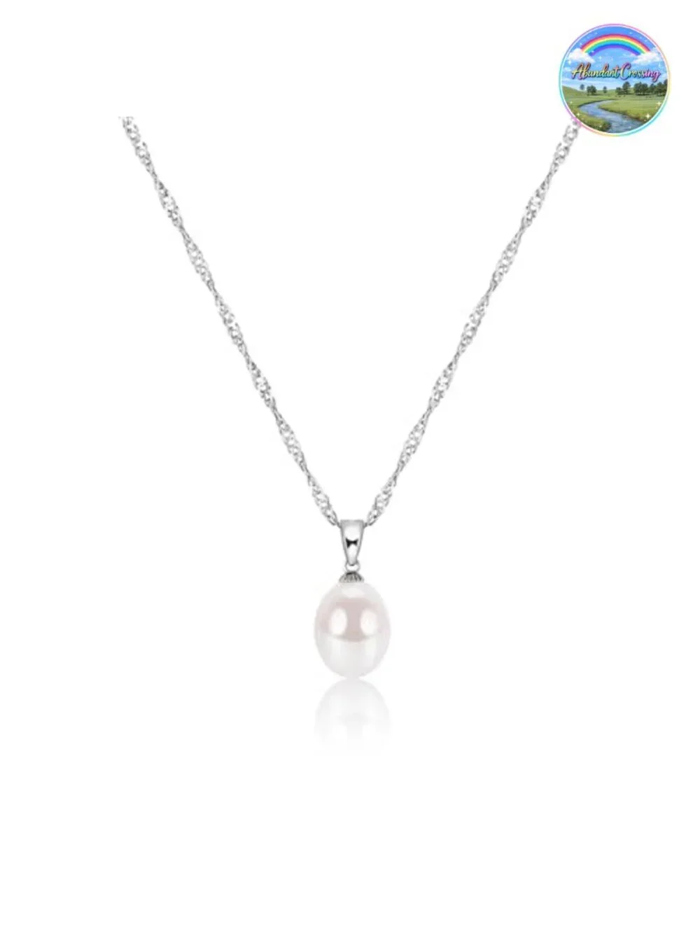 925 Sterling Silver Freshwater Pearl Dainty Pendant Necklace Adjustable 18